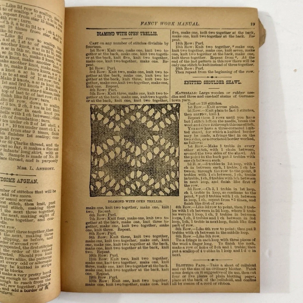 1893 Ladies Model Fancy Work Manual F.M. Lupton Victorian Knitting Crochet Lace